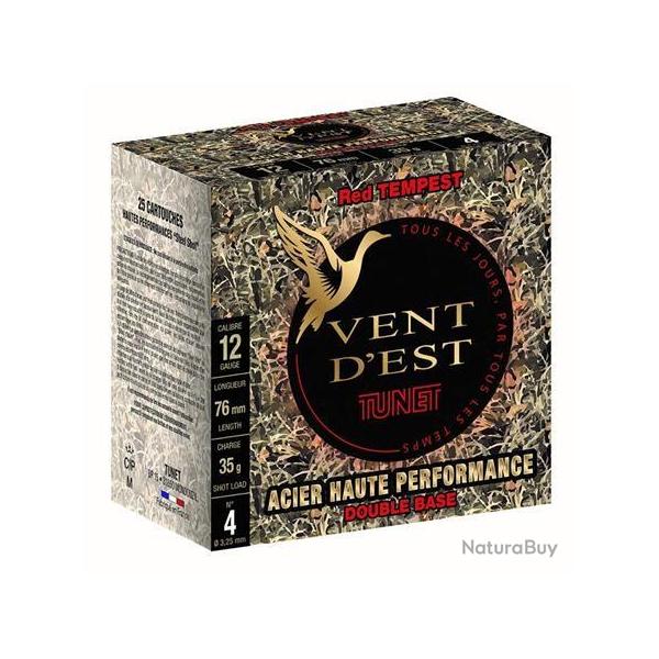 CARTOUCHE TUNET VENT D'EST RED TEMPEST HP calibre 12/76 35g n�4 acier x25