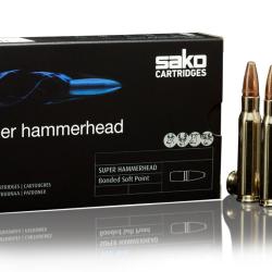 Cartouches SAKO SUPER HAMMERHEAD 30-06 SPRING. Soft Point 180grs 236A - Bo&icirc;te de 20 unit&eacute;s