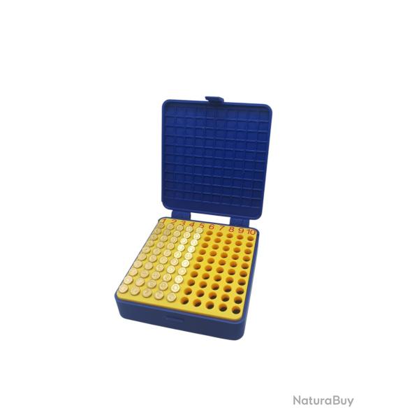 boite a munitions 22Lr X100 pour match ou loisirs couleur bleue