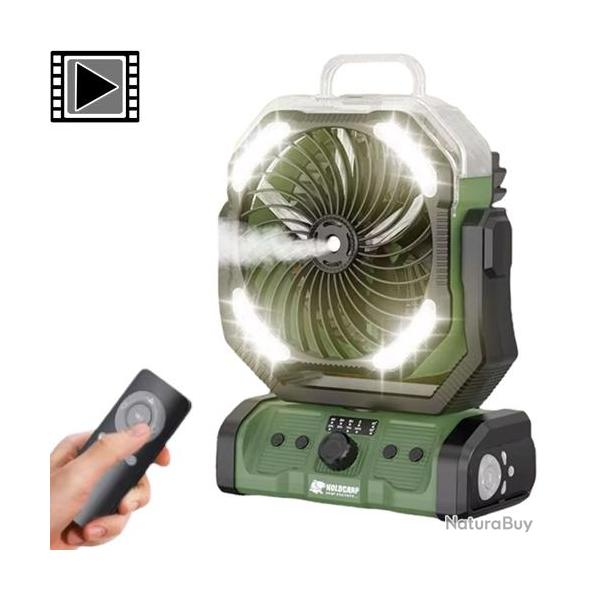 Batterie Holdcarp 20000mah + Ventilateur Brumisateur Double Moteur int�gr� avec T�l�commande