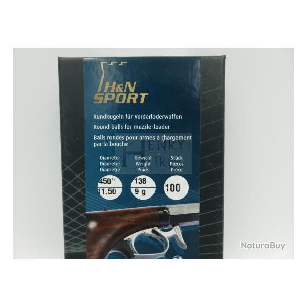100 BALLES HN .450 RONDE