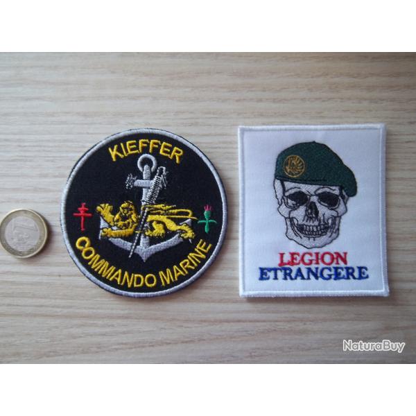 lot �cussons commando marine Kieffer et l�gion �trang�re insignes tissu