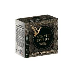 Cartouches TUNET BLACK TEMPEST ACIER VENT D'EST HP calibre 12/70 32g n&deg;7acier x25
