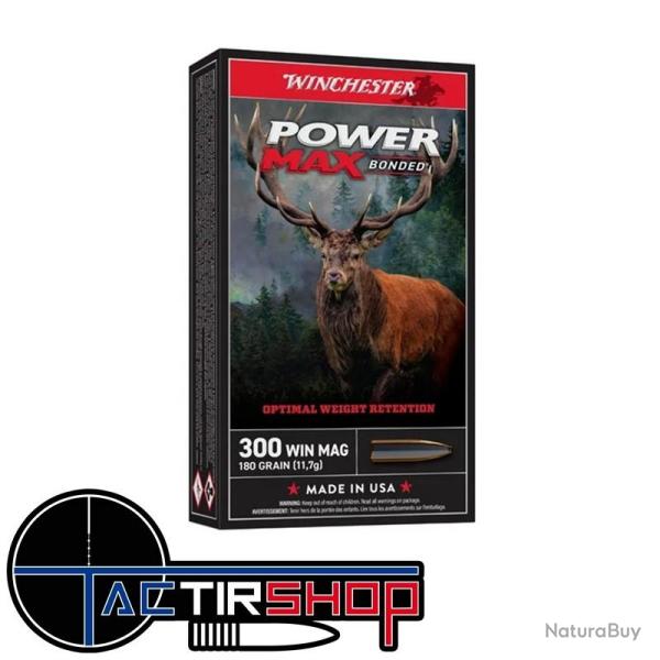 Munitions Winchester Power Max Bonded 300 Win Mag 180gr Boite 20