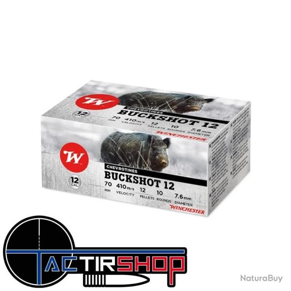 Cartouches Winchester BUCKSHOT cal 12/70 33g 9 Pellets Boite 10