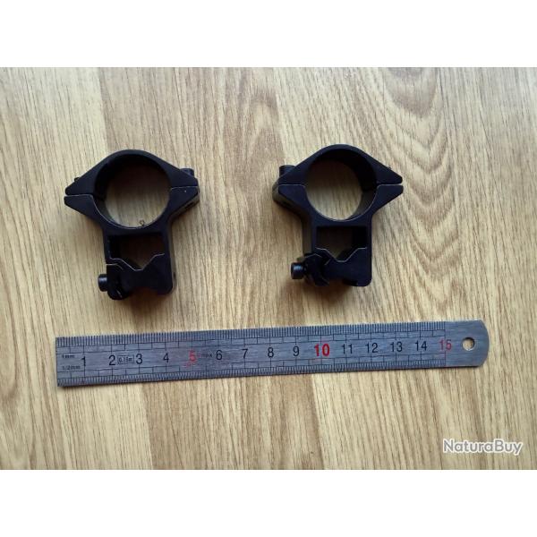 2 montures aluminium 25.4mm rail 11mm