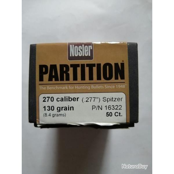 projectiles nosler partition cal. 270  8,4 grammes