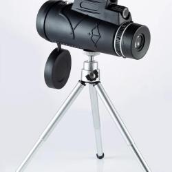 Monoculaire 50x60 HD &Eacute;tanche IPX4 avec Tr&eacute;pied Compact pour Chasse Randonn&eacute;e Observation Nature
