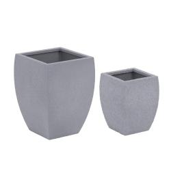 Pots de fleurs lot de 2 acier corten coniques / arrondis acier corten gris 14_0009736