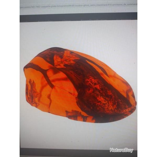 Casquette plate brocard Ghost camo blaze et black percussion taille unique