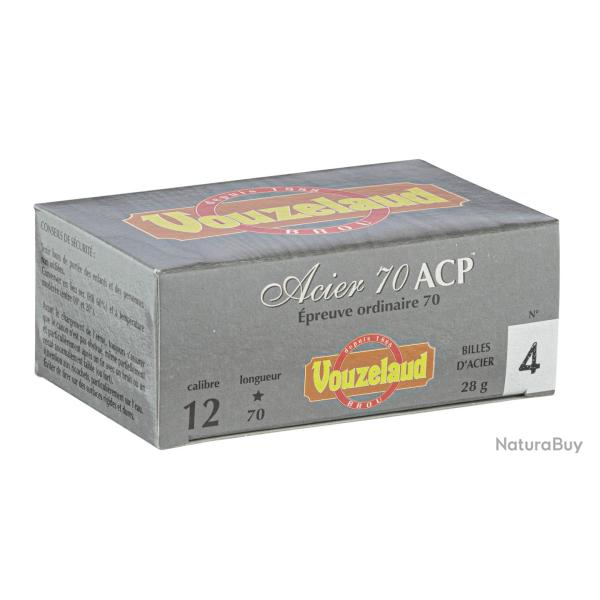 Cartouches Vouzelaud Acier 70 ACP Hautes Performances - Cal. 20/70 N�6 bte de 10