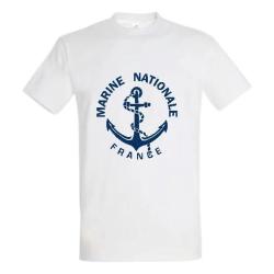 T shirt Marine Nationale blanc
