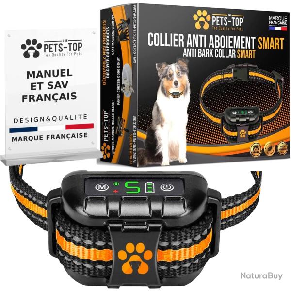 Collier Dressage Anti Aboiement pour Chien tanche IP67 Electrique Vibrant Sonore