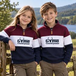 Pull Countrywear pour enfant - GME05-K  Marron/Blanc/Marine