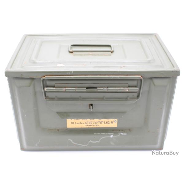 Caisse  Munitions Grand format pour 10 Bandes de 50 cart. 7.62 Nato ou autres