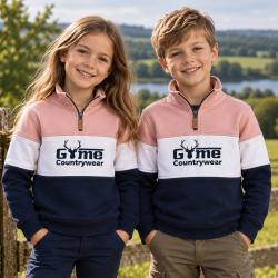 Pull Countrywear pour enfant - GME05-K  Rose/Blanc/Marine