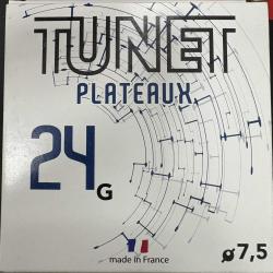 Cartouches TUNET PLATEAUX TRAP calibre 12/70 24g BJ n&deg;7.5 x25
