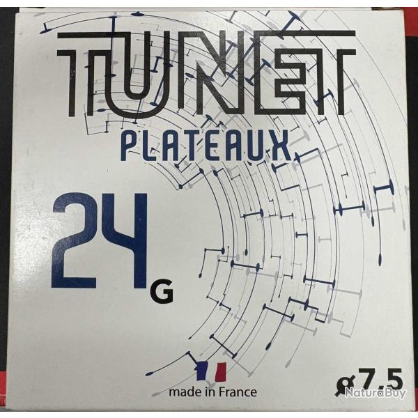 CARTOUCHE TUNET PLATEAUX TRAP calibre 12/70 24g BJ n�7.5 x25