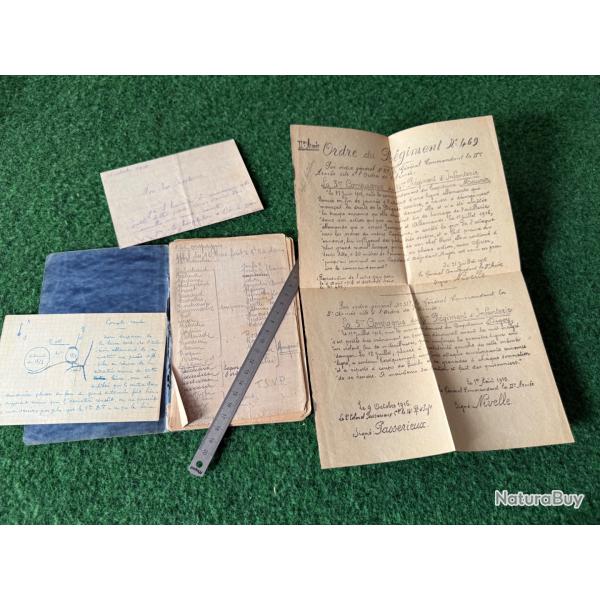 LIVRET  ET DIVERS DOCUMENTS  D'UN OFFICIER  ET D�SERTEURS   W W 1