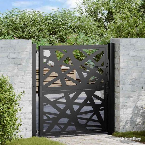 Portail de jardin noir 105x106 cm acier conception de lumi�re