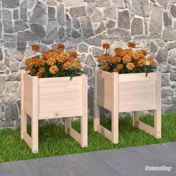 Jardini�res 2 pcs 40x40x52,5 cm Bois massif de pin