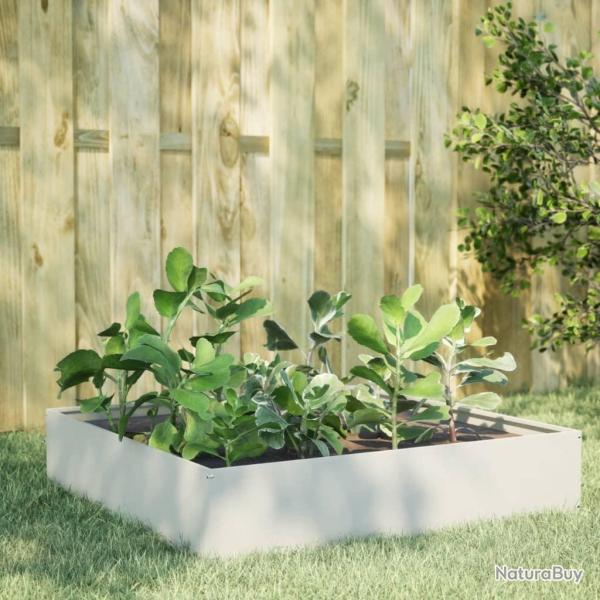Lit sur�lev� de jardin blanc 100x100x33,5 cm acier