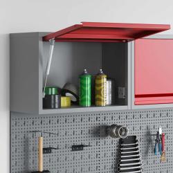 Armoire &agrave; outils avec stockage Rouge et Gris 50 x 25 x 35 cm