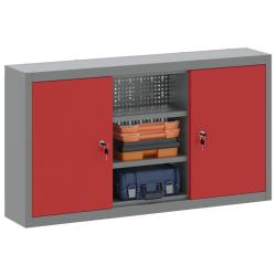 Armoire &agrave; outils avec &eacute;tag&egrave;re Rouge et Gris 50 x 20 x 55 cm