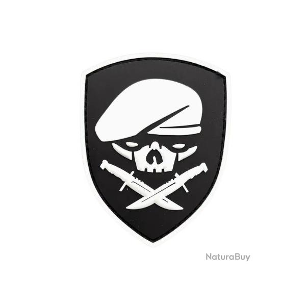 Ecusson/patch - B�ret - Blanc - Velcro - Livraison gratuite