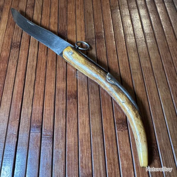 SUPERBE GRAND 34 cm COUTEAU PLIANT A PALME CORNILLON VERS 1900 TR�S BON �TAT