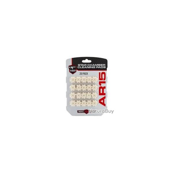 Lot de 20 tampon de nettoyage pour chambre d'AR 15 Real Avid
