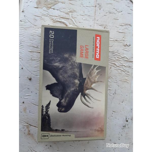 1 boite de 20 munitions Norma calibre 9,3 X 62  pointe plastique 18,5 grammes.