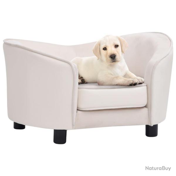 Canap� pour chien 69 cm peluche et synth�tique cr�me 02_0000135