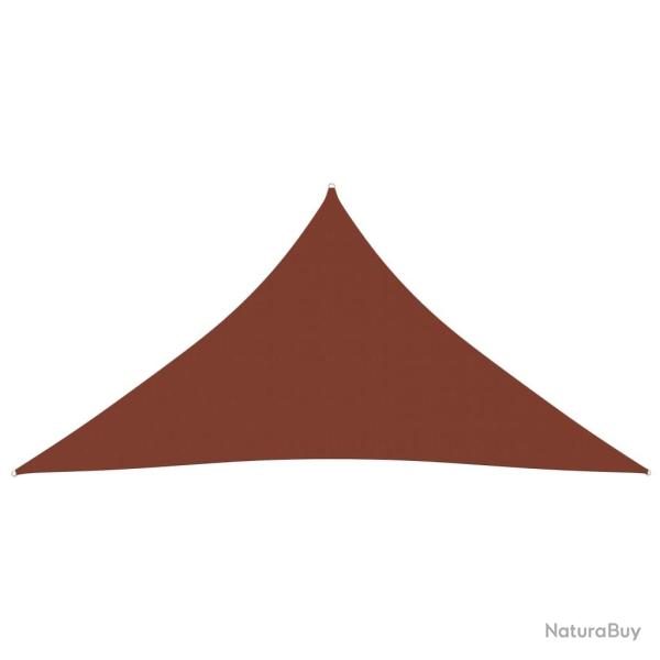 Voile toile d'ombrage parasol tissu oxford triangulaire 5 x 7 x 7 m terre cuite 02_0009942