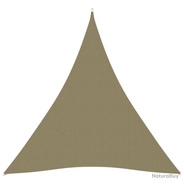 Voile toile d'ombrage parasol tissu oxford triangulaire 5 x 7 x 7 m beige 02_0009935
