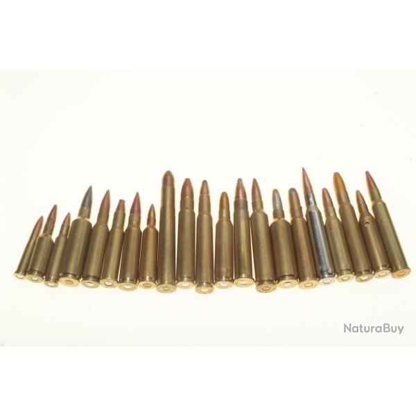 Collection de 21 cartouches  gros calibres port gratuit !