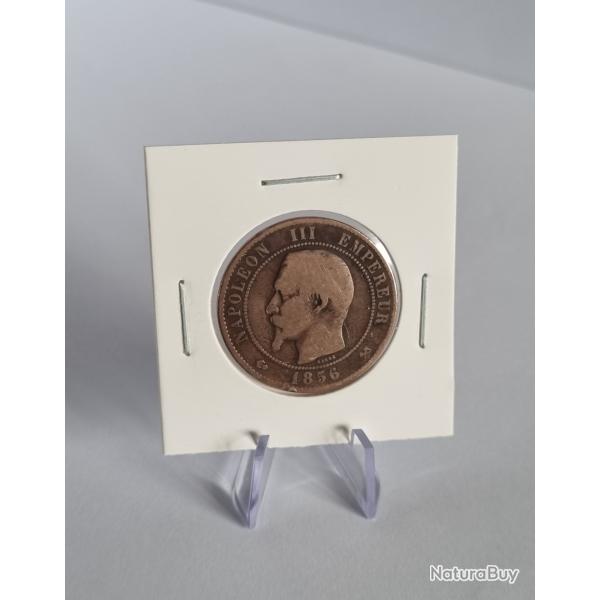 10 Centimes Napoleon III 1856 B , Rouen , Napol�on 3