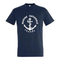 T shirt bleu marine de la Marine Nationale Coton 190g