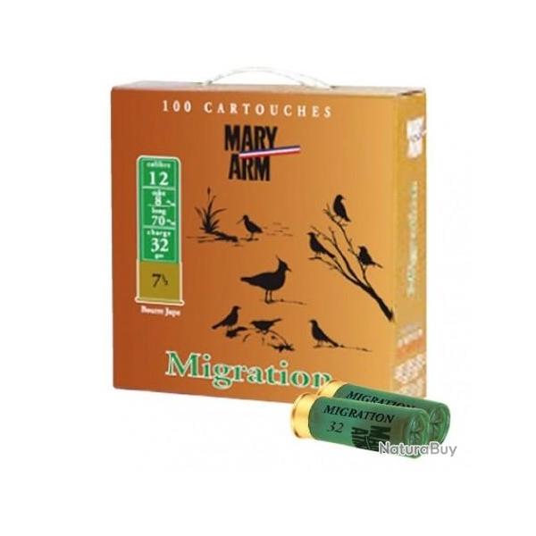 CARTOUCHES MARY MIGRATEUR calibre 12/70 32g BJ n�7.5 x100