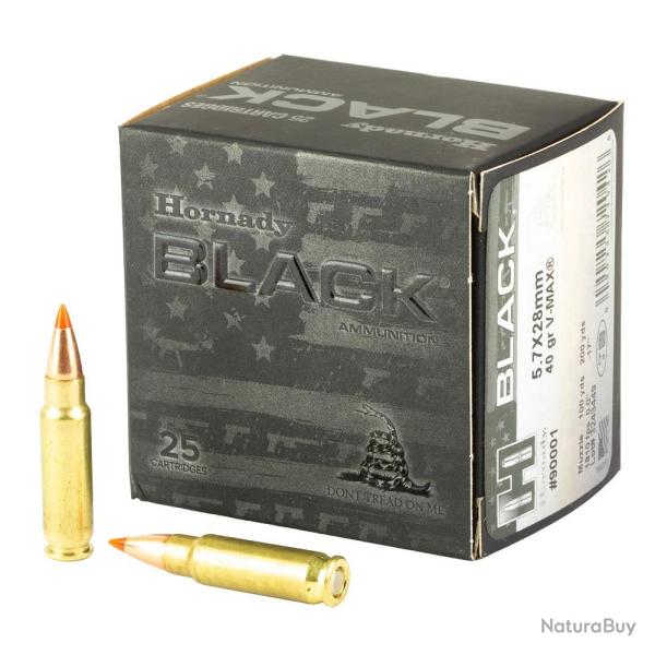 HORNADY 5.7X28 V-MAX BLACK 40GR X25