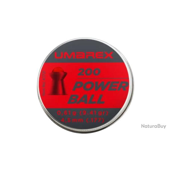 Munition  air comprim POWERBALL UMAREX TETE RONDE CAL 4.5 MM 0.61G X200