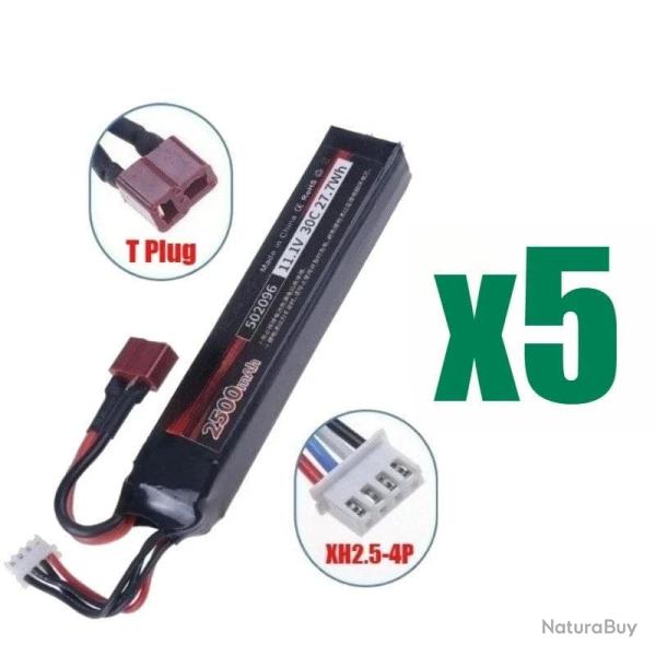 Batterie Lipo 11.1V 2500mAh LISM - 5pcs T battery 11.1V