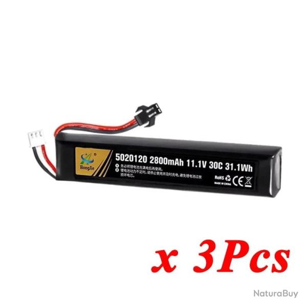 Batterie Lipo 7.4V 11.4V 2500mAh 2800mAh 2S 3S TERANTY - 3S 2800mAh SM 3pcs