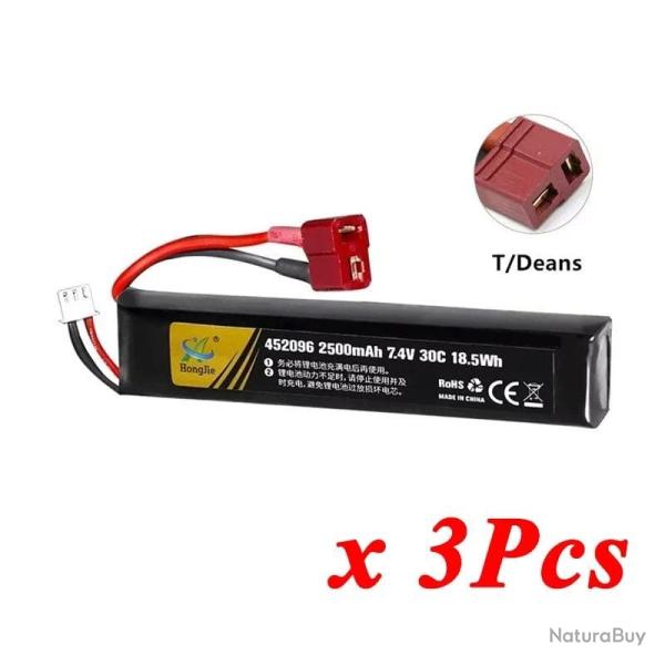 Batterie Lipo 7.4V 11.4V 2500mAh 2800mAh 2S 3S TERANTY - 2S 2500mAh T 3pcs