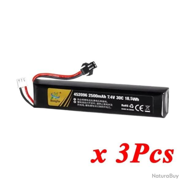 Batterie Lipo 7.4V 11.4V 2500mAh 2800mAh 2S 3S TERANTY - 2S 2500mAh SM 3pcs