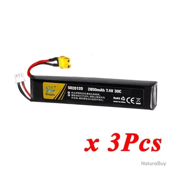Batterie Lipo 7.4V 11.4V 2500mAh 2800mAh 2S 3S TERANTY - 2S 2800mAh XT30 3pcs