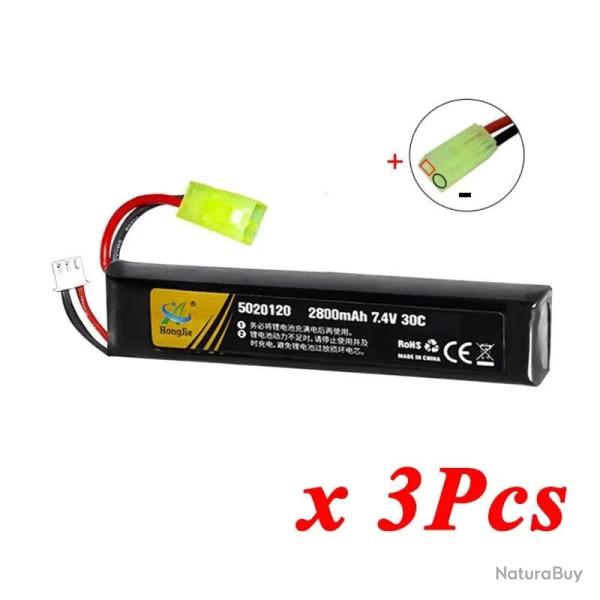 Batterie Lipo 7.4V 11.4V 2500mAh 2800mAh 2S 3S TERANTY - 2S 2800mAh OB 3pcs