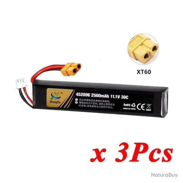 Batterie Lipo 7.4V 11.4V 2500mAh 2800mAh 2S 3S TERANTY - 3S 2500mAh XT60 3pcs