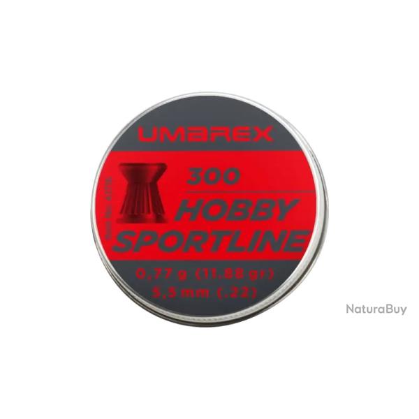 Munition  air comprim HOBBY SPORTLINE UMAREX TETE PLATE CAL 5.5 MM 0.77G X300