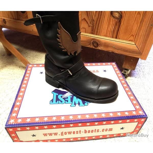 BOTTES MOTO   BIKER  "EAGLE" GO WEST T45 tout cuir